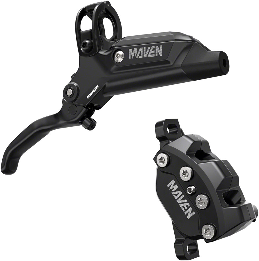 SRAM Maven Base Disc Brake and Lever - Front, 950mm Hose, Post Mount, 4-Piston, Aluminum Lever, SS Hardware, Diffusion Black, A1