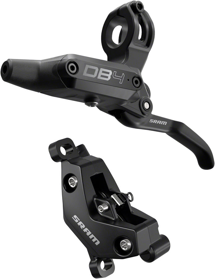 SRAM DB4 Disc Brake and Lever - Left, Front or Rear, 2000mm Hose, Post Mount, 4-Piston, Aluminum Lever, Diffusion Black, A1