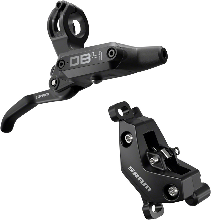 SRAM DB4 Disc Brake and Lever - Right, Front or Rear, 2000mm Hose, Post Mount, 4-Piston, Aluminum Lever, Diffusion Black, A1