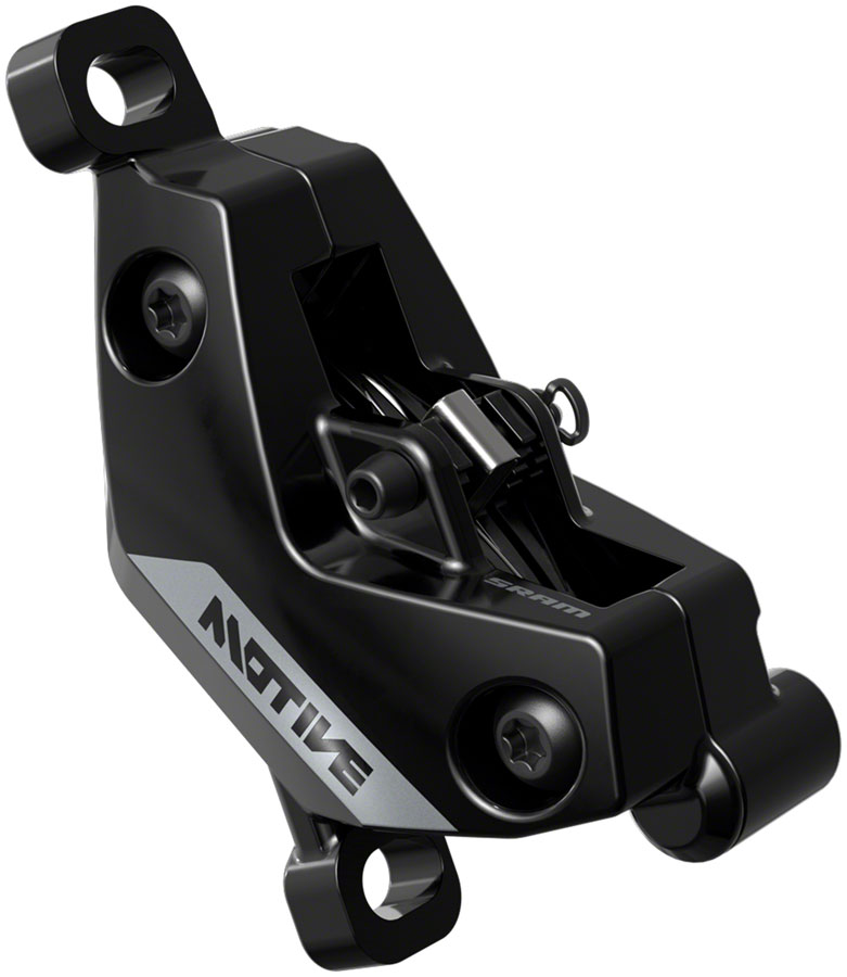 SRAM Motive Silver Disc Brake Caliper Assembly - Front/Rear, Post Mount, 4-Piston, Gloss Black, A1+