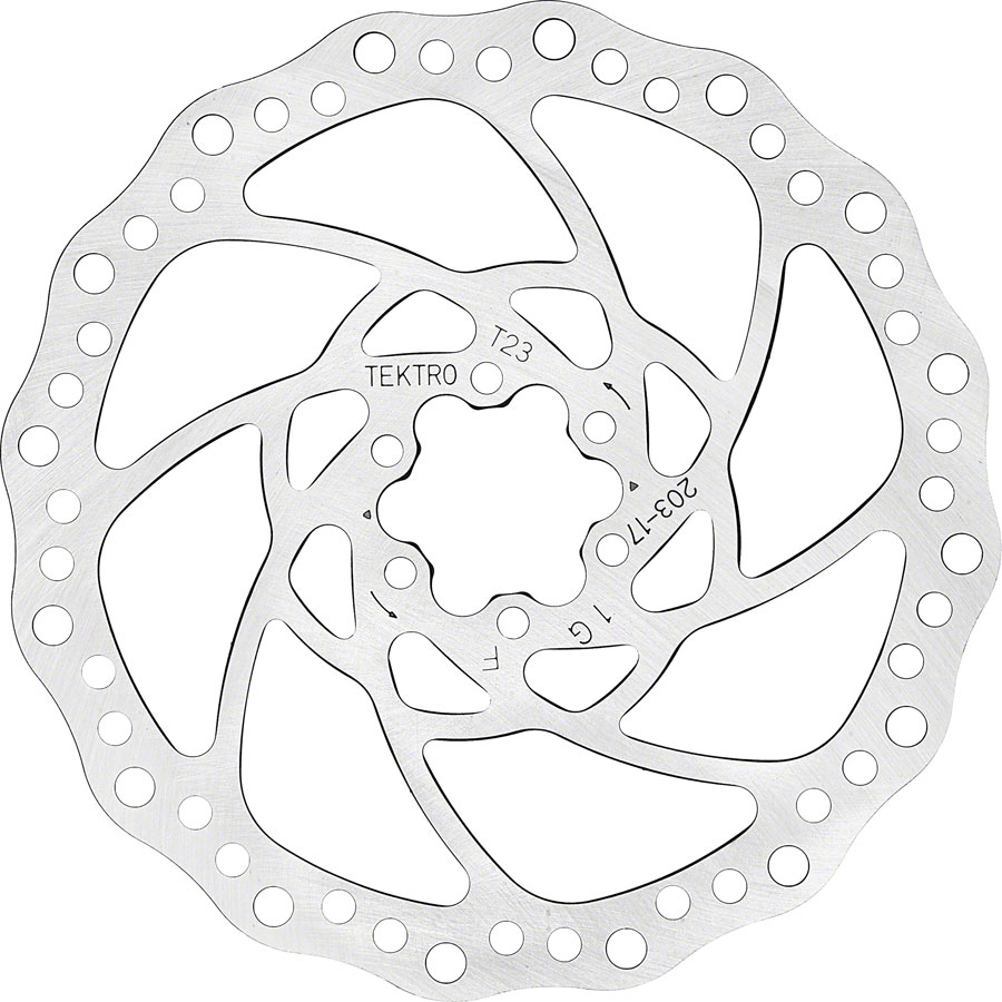 Tektro TR-17 Disc Brake Rotor - 203mm, 6-Bolt, 2.3mm Thickness, Silver 