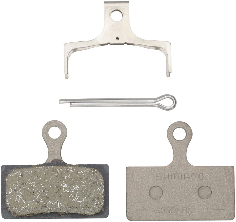 Shimano G05S-RX Disc Brake Pad and Spring - Resin Compound, Stainless Steel Back Plate, One Pair 