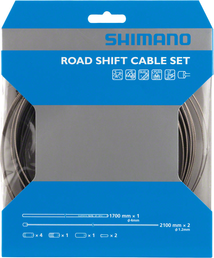 Shimano Road Stainless Derailleur Cable and Housing Set, Black 