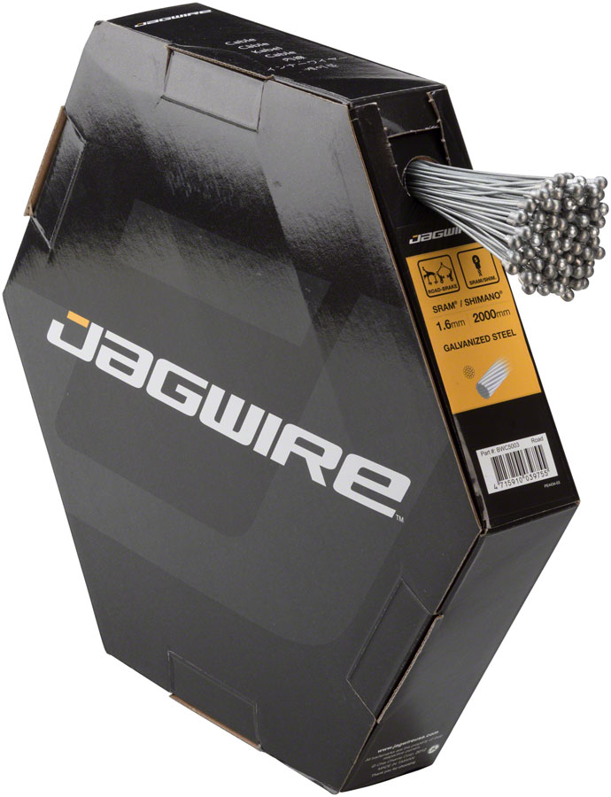 Jagwire Basics Brake Cable - 1.6x2000mm Galvanized SRAM/Shimano Road, Filebox of 100 