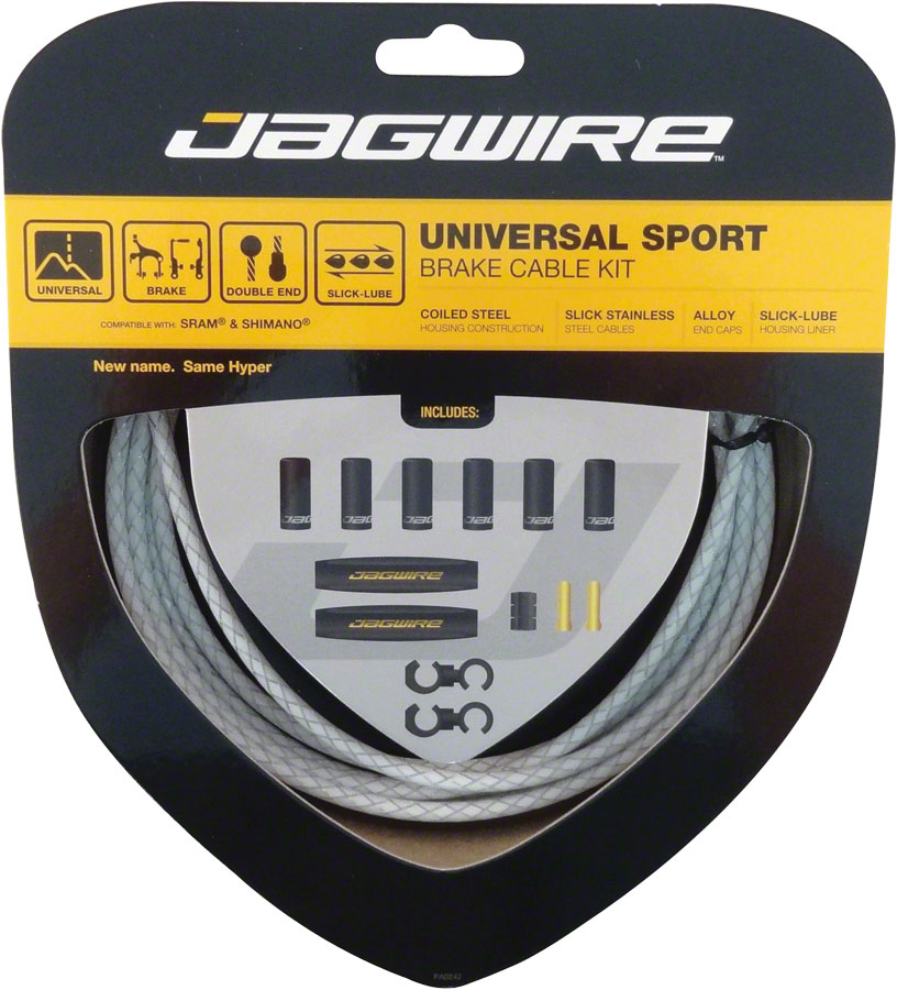 Jagwire Universal Sport Brake Cable Kit, Braided White