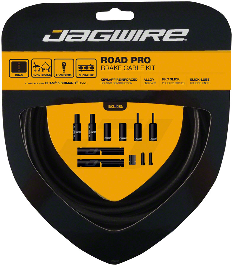 Jagwire Pro Brake Cable Kit Road SRAM/Shimano, Stealth Black 