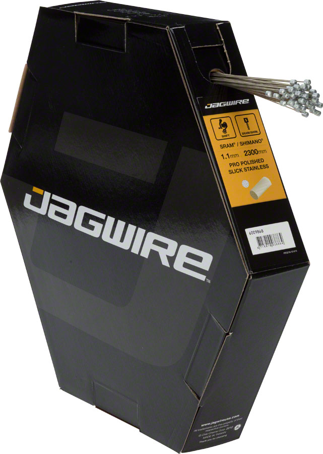 Jagwire Pro Shift Cable - 1.1 x 2300mm, Polished Slick Stainless Steel, For SRAM/Shimano, Box of 50 