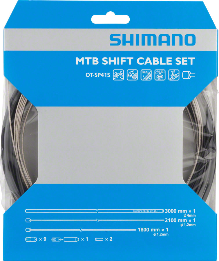 Shimano MTB Stainless Derailleur Cable and Housing Set, Black 