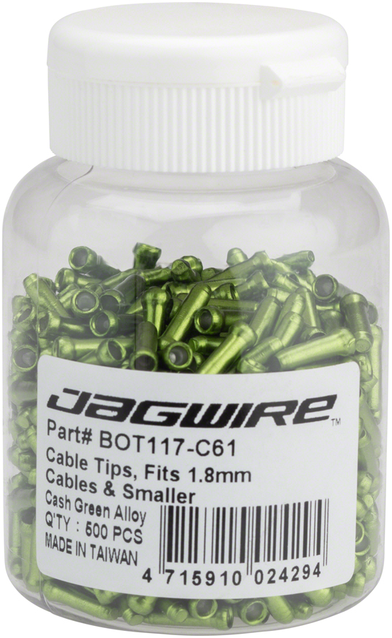 Jagwire 1.8mm Cable End Crimps Green Bottle/500 