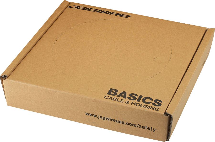 Jagwire Basics Derailleur Housing - 4mm, 200M Shop Box with End Caps, Black 