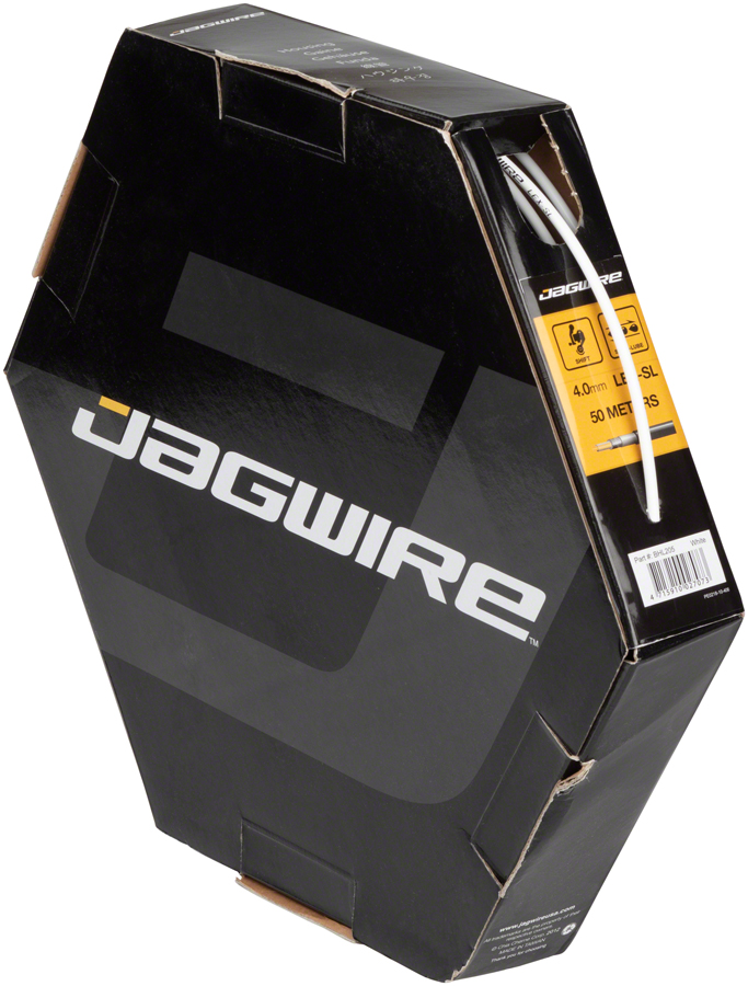 Jagwire 4mm Sport Derailleur Housing with Slick-Lube Liner 50M File Box, White 