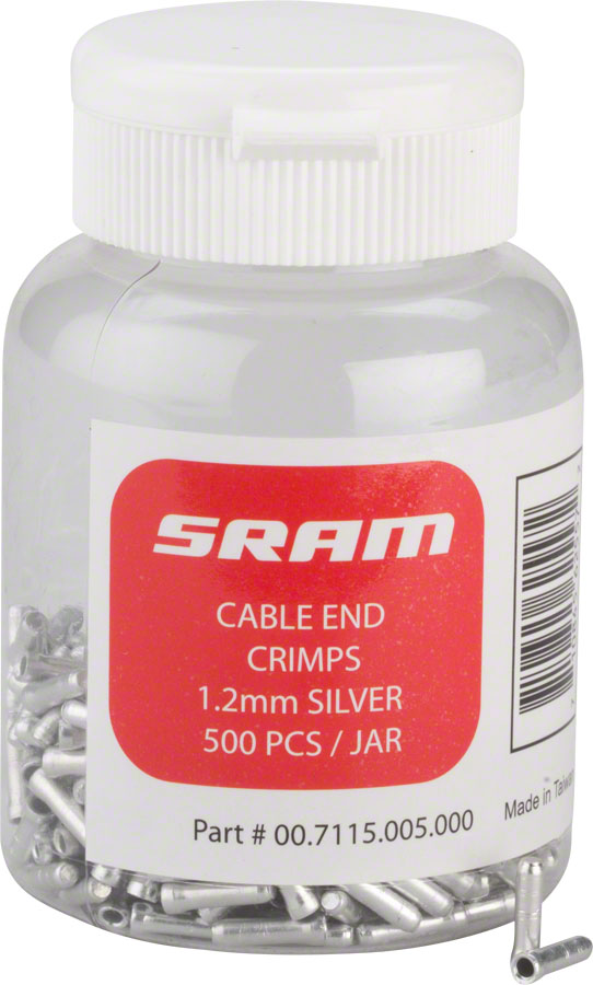 SRAM Cable End Crimps 1.2mm, 500-Count Jar 