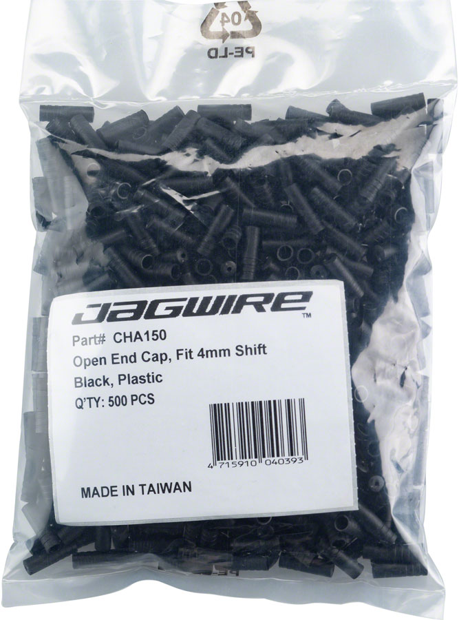 Jagwire 4mm Open Nylon End Caps Refill Bag of 500, Black 