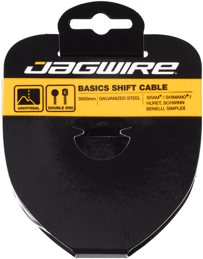 Jagwire Basics Shift Cable - 1.2 x 3050mm, Galvanized Steel, For Shimano/SRAM, Huret, Suntour X-Press