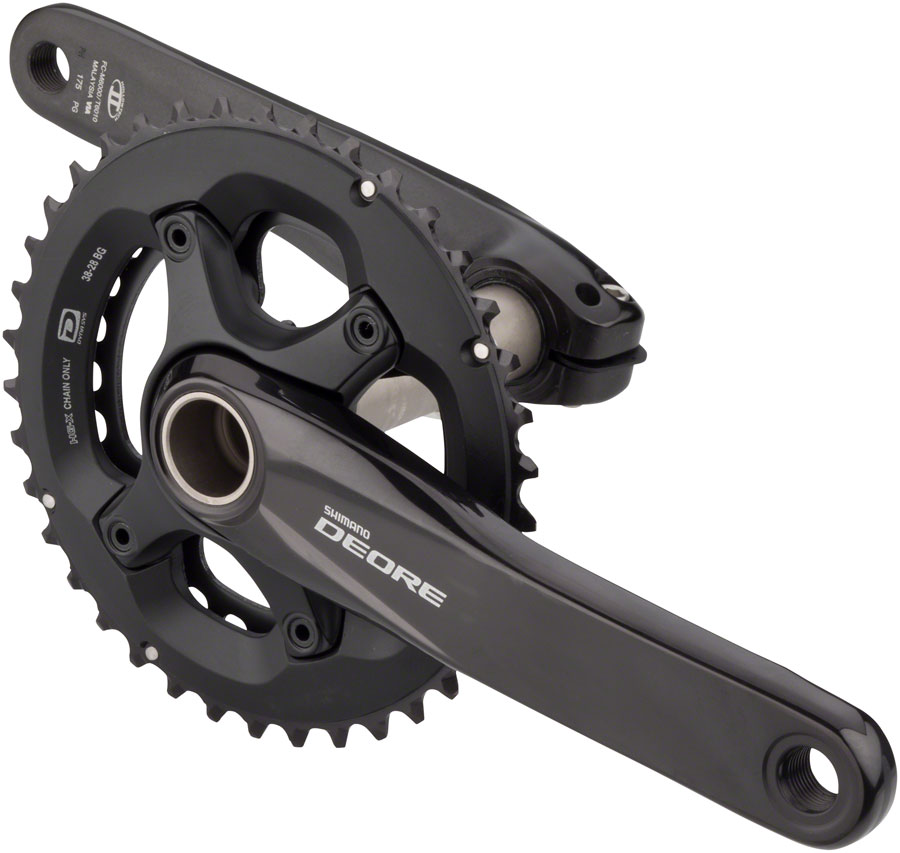 Shimano FC-M6000-2 Crankset - 175mm, 10-Speed, 38/28t, 96/64 BCD, Hollowtech II Spindle Interface, Black 