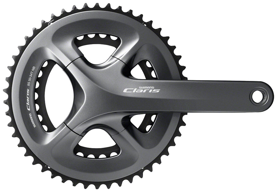 Shimano Claris FC-R2000 Crankset - 165mm, 8-Speed, 50/34t, 110 BCD, Hollowtech II Spindle Interface, Black