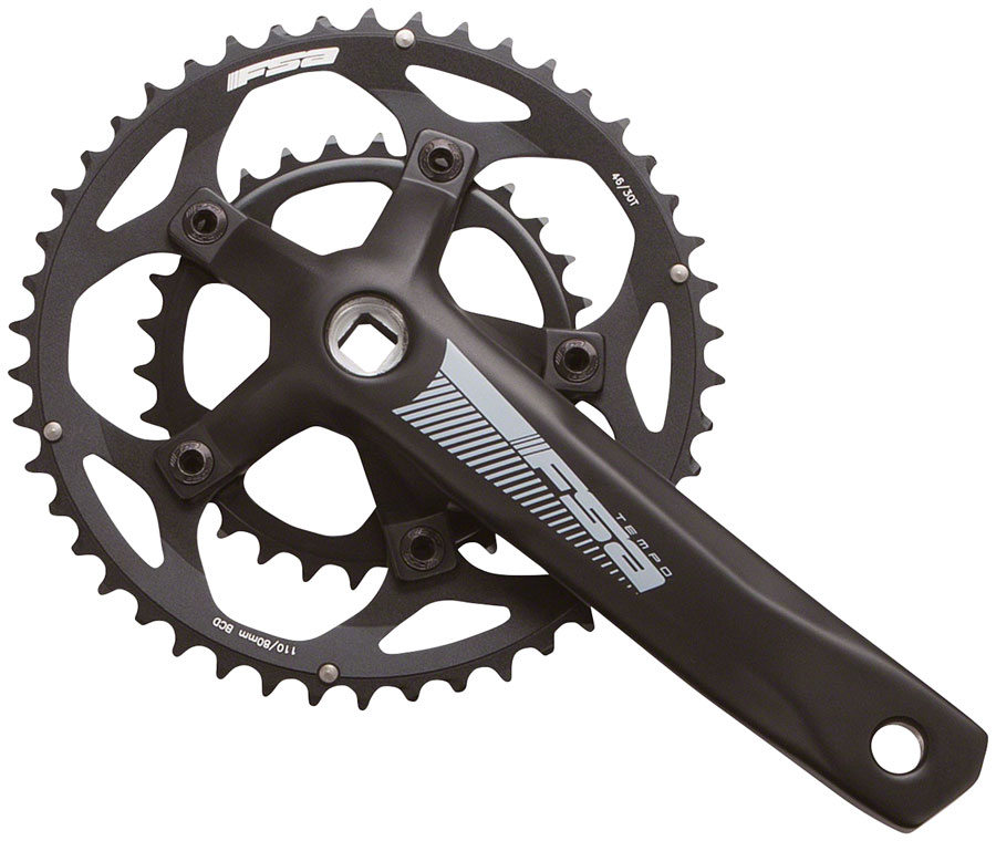 Full Speed Ahead Tempo Crankset - 175mm, 10/11-Speed, 46/30t, JIS Spindle Interface, Black