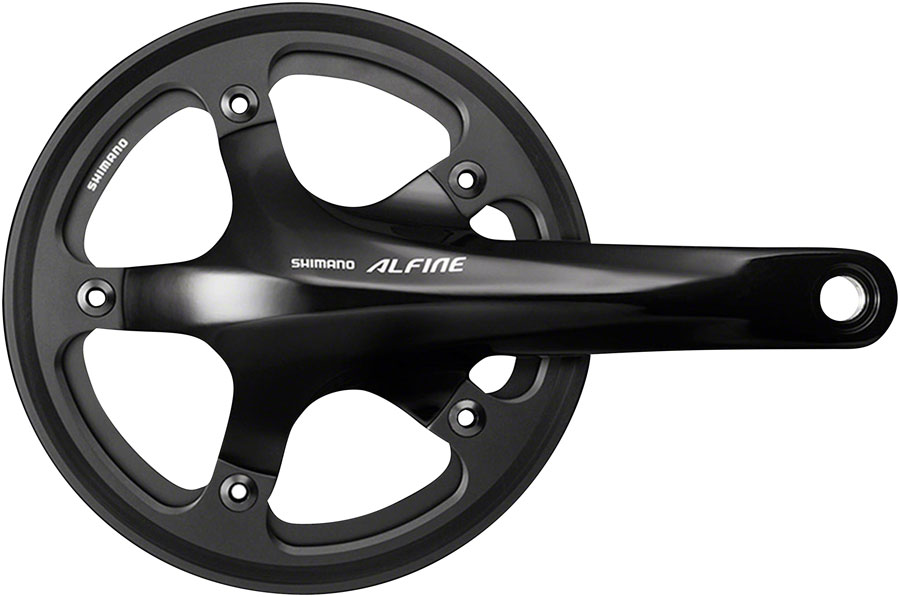 Shimano Alfine FC-S501 Crankset - 170mm, 8/9-Speed, 130BCD, 39t, 24mm Hollow Spindle, Includes BSA Bottom Bracket, Black