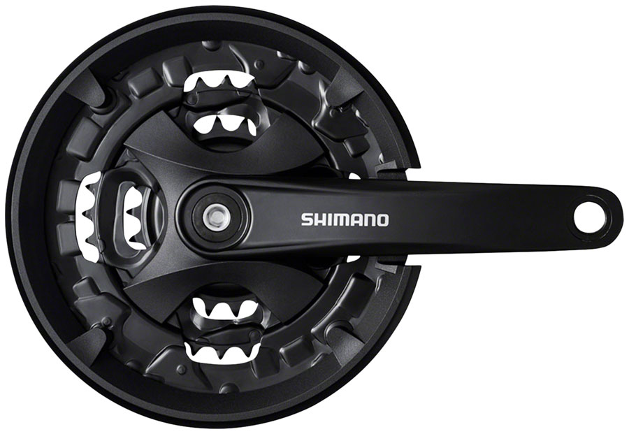 Shimano FC-MT101 Crankset - 175mm, 9-Speed, 40/30/22t, Square Taper JIS Spindle Interface, 50mm Chainline, Black