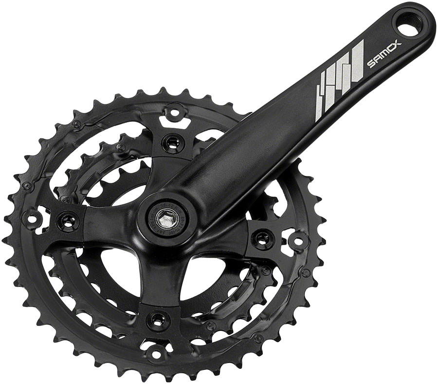 Samox AF26 Crankset - 170mm, 9/10-Speed, 44/32/22t, 104/64 BCD, JIS Square Taper Spindle Interface, Spindle Bolts Sold Separate, Black