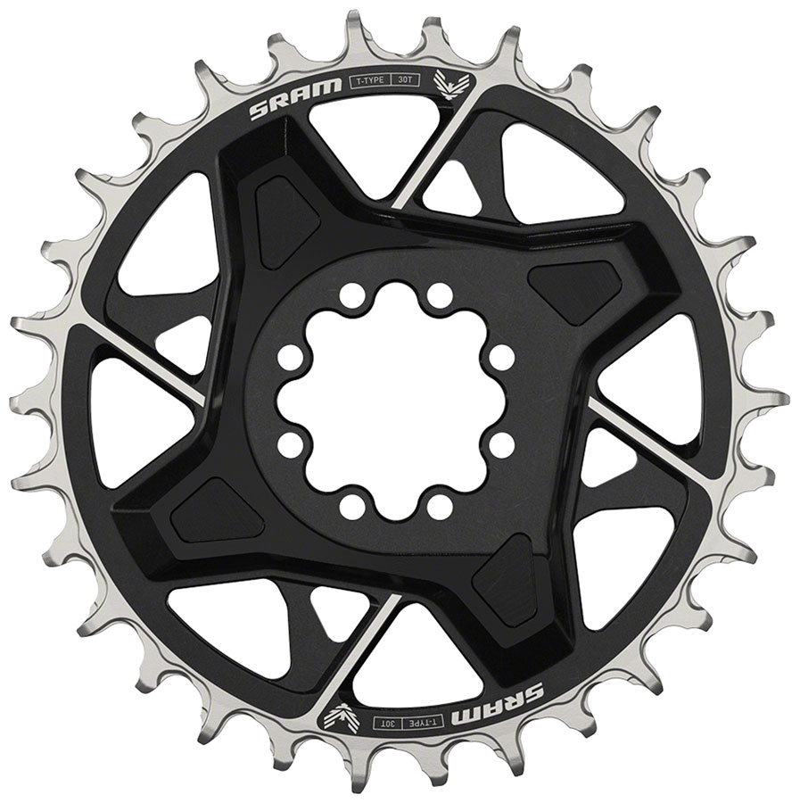 SRAM X0 Eagle T-Type Direct Mount Chainring - 30t, 12-Speed, 8-Bolt Direct Mount, 3mm Offset, Aluminum, Black, D1