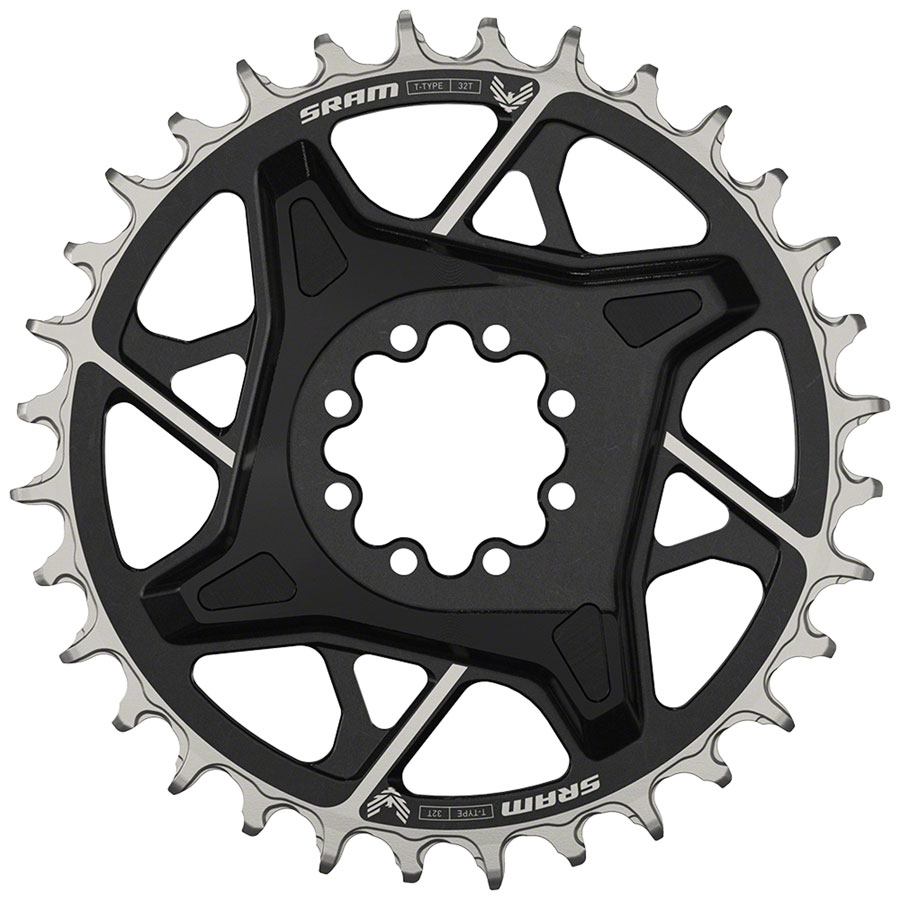 SRAM X0 Eagle T-Type Direct Mount Chainring - 32t, 12-Speed, 8-Bolt Direct Mount, 3mm Offset, Aluminum, Black, D1