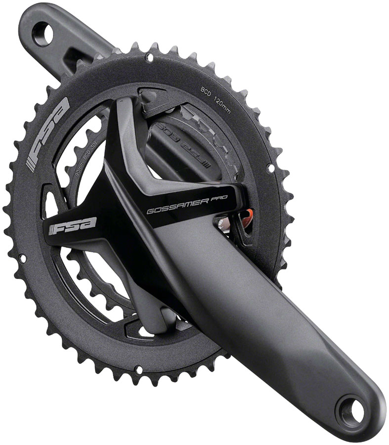 Full Speed Ahead Gossamer Pro BB386EVO Crankset - 165mm, 11/12-Speed ,50/34t, 120/90 BCD, 386 EVO Spindle Interface, Black