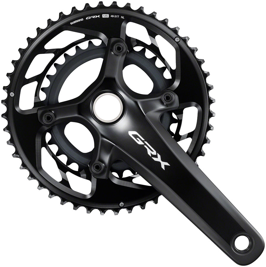 Shimano GRX FC-RX820-2 Crankset - 170mm, 12-Speed, 48/31t, 110/80 BCD, Hollowtech II, Black