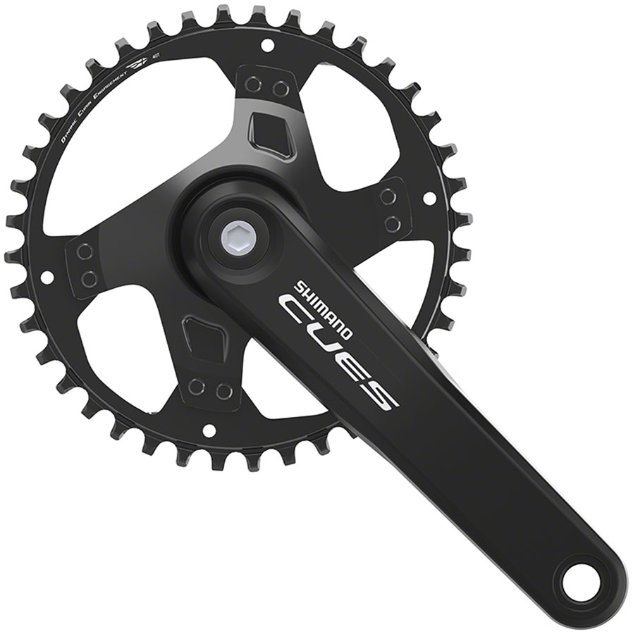 Shimano CUES FC-U4000-1 Crankset - 170mm, 9/10/11-Speed, 40t, Riveted, Square Taper JIS Spindle Interface, Black