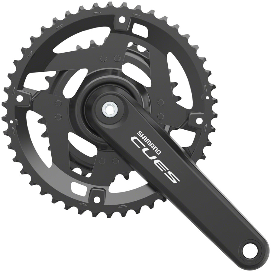 Shimano CUES FC-4010-2 Crankset - 170mm, 9/10-Speed, 46/30t, Riveted, Hollowtech II Spindle Interface, Black