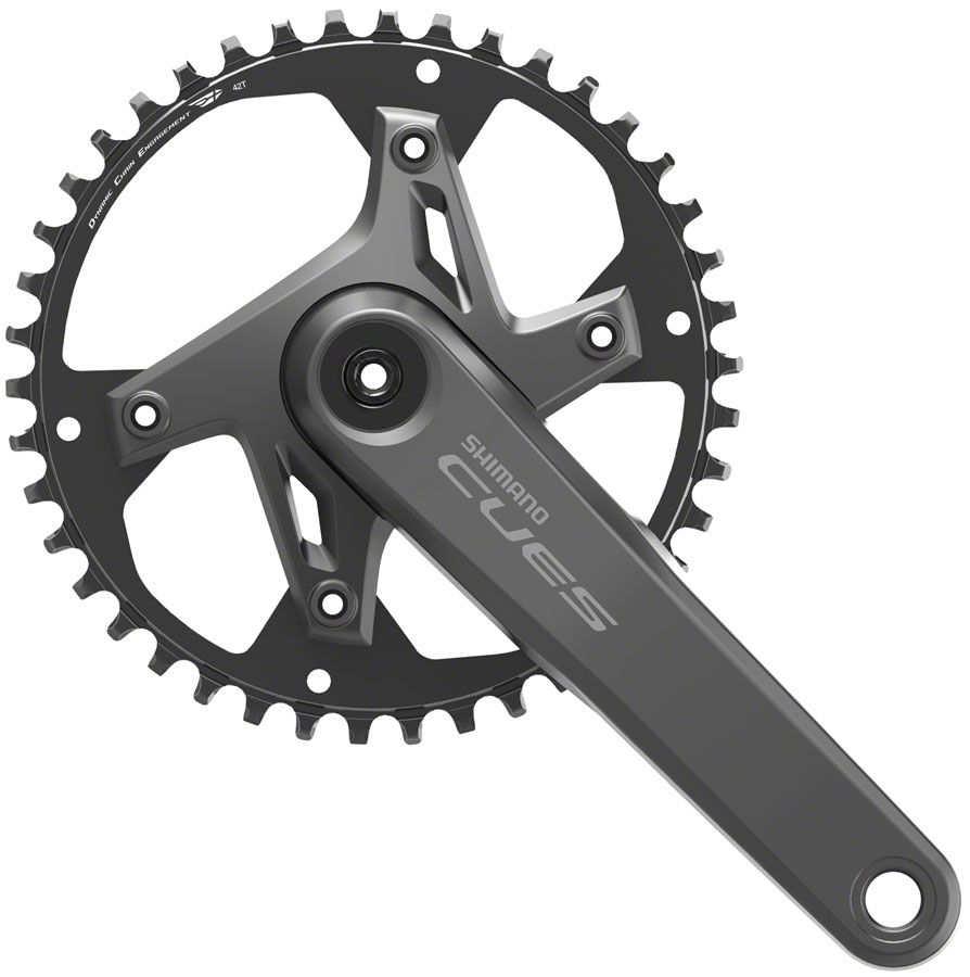 Shimano CUES FC-U6000-1 Crankset - 170mm, 9/10/11-Speed, 42t, Asymmetric 110 BCD, Hollowtech II, Black