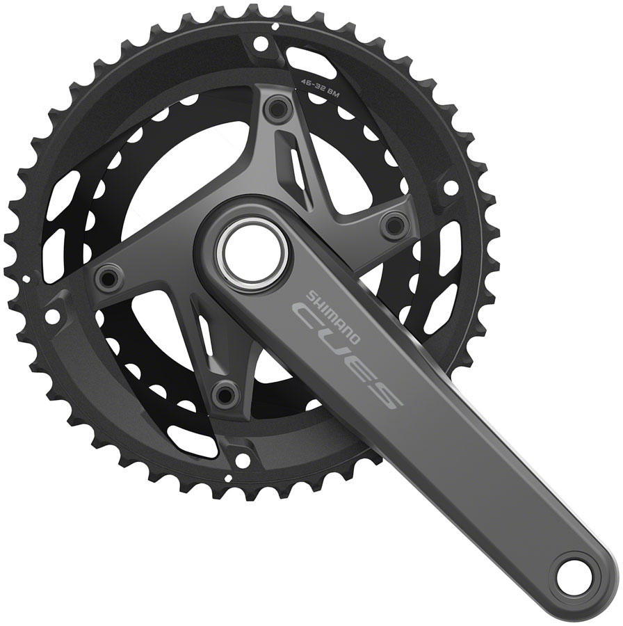 Shimano CUES FC-U6010-2 Crankset - 170mm, 11-Speed, 46/32t, Asymmetric 110 BCD, Hollowtech II, Black