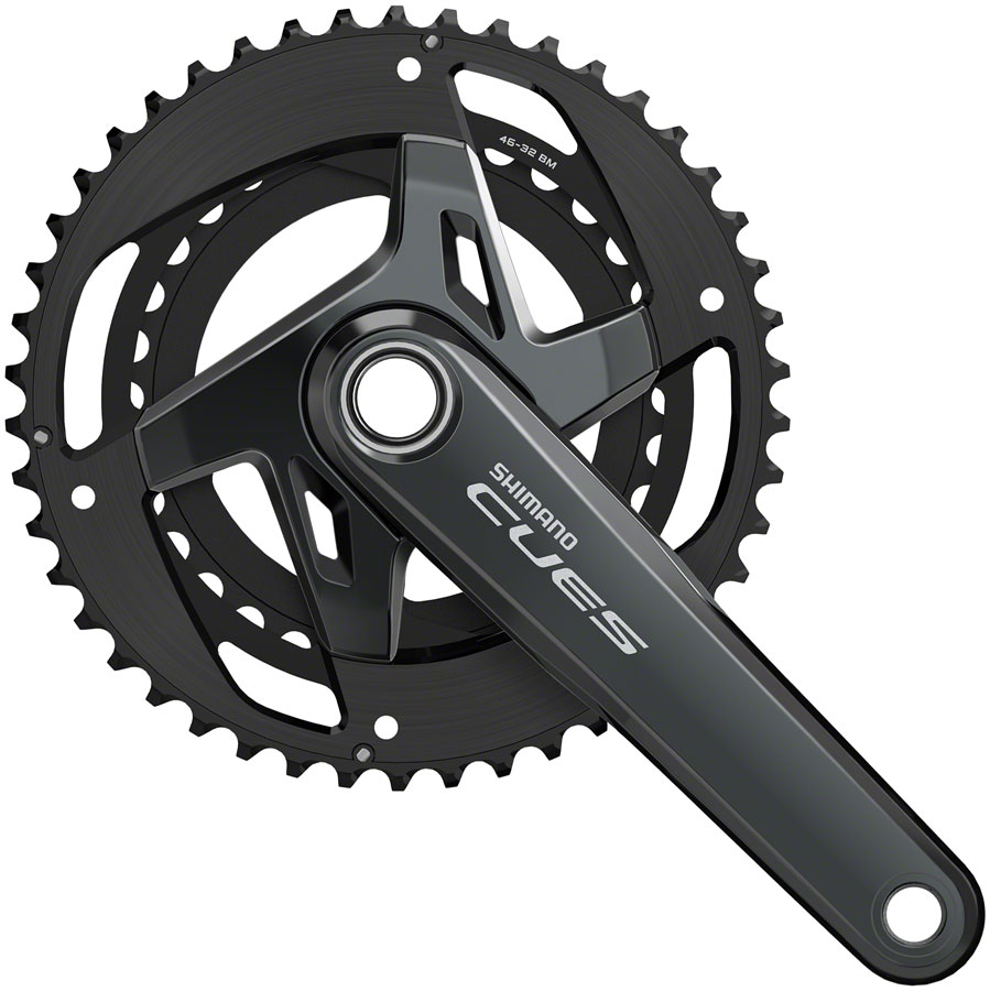 Shimano CUES FC-U8000-2 Crankset - 175mm, 11-Speed, 46/32t, Asymmetric 96 BCD, Hollowtech II, Black