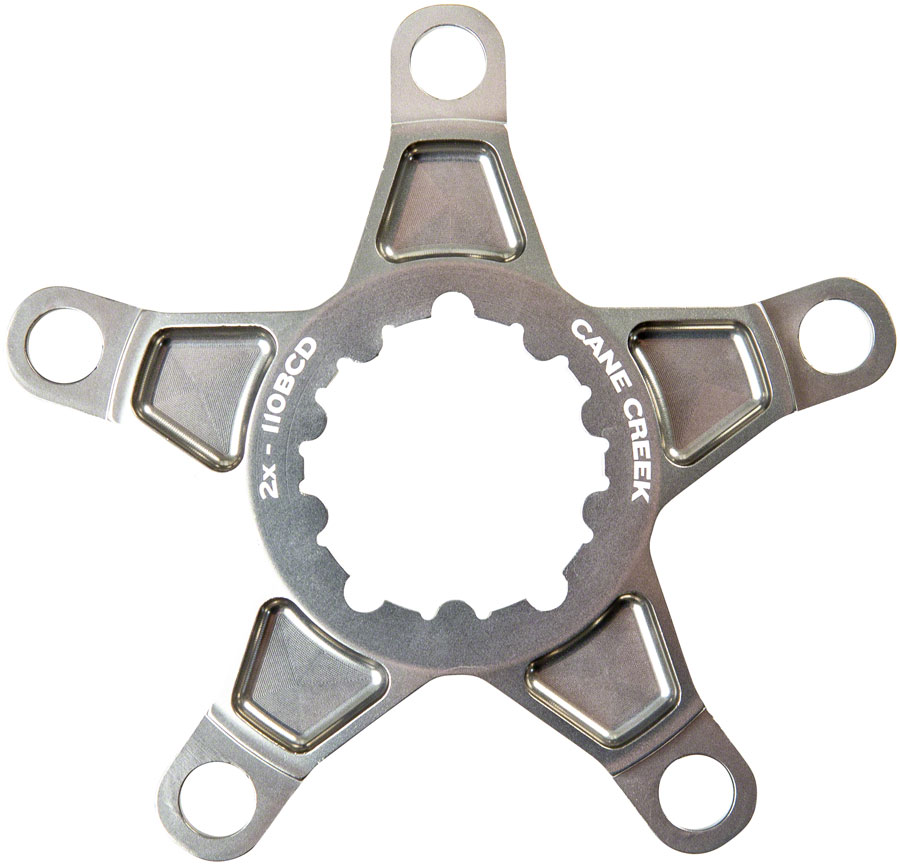 Cane Creek 2X Chainring Spider, 110mm BCD, Titanium, Gray