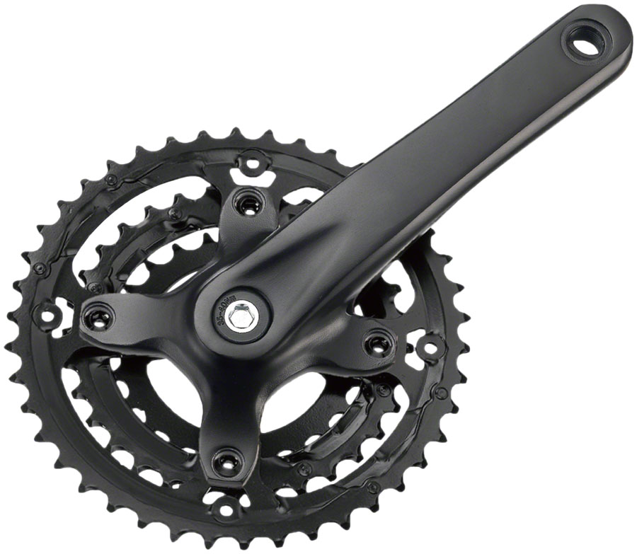 Samox AF29 Crankset - 170mm, 9-Speed, 48/36/26t, 104/Riveted BCD, JIS Square Taper Spindle Interface, Spindle Bolts Sold Separate, Black 