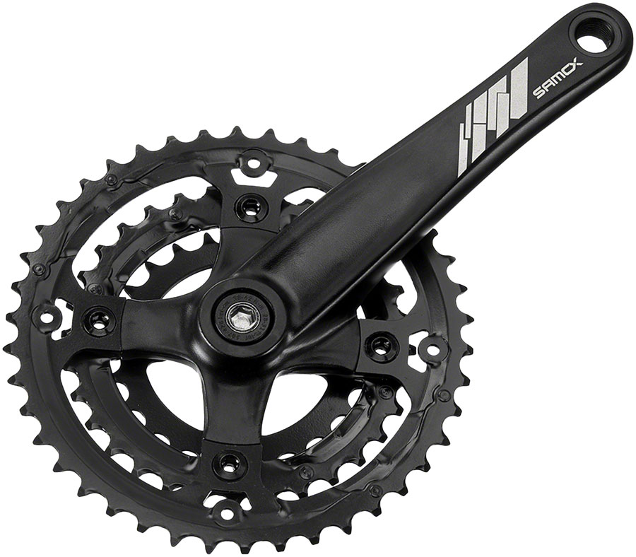 Samox AF26 Crankset - 152mm, 10-Speed, 44/32/22t, 104/64 BCD, JIS Square Taper Spindle Interface, Spindle Bolts Sold Separate, Black