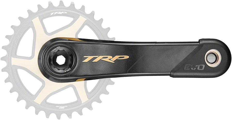TRP CK-9050 EVO Crankset - 170mm, 12-Speed, For 68/73mm Frame BB, DM CINCH Chainring Interface, 30mm Spindle, Carbon, Black/Gold