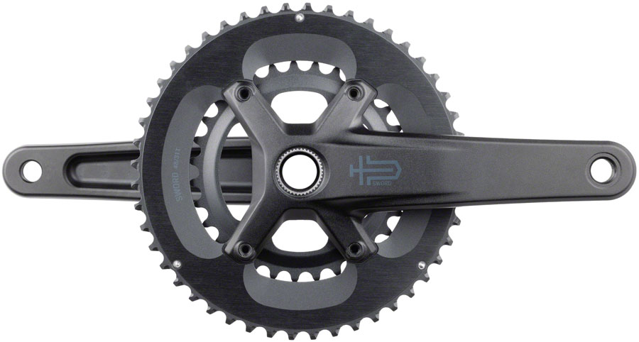 microSHIFT Sword 2x Crankset - 175mm, 10-Speed, 48/31t, 110 Asym BCD, 24mm Spindle, Black