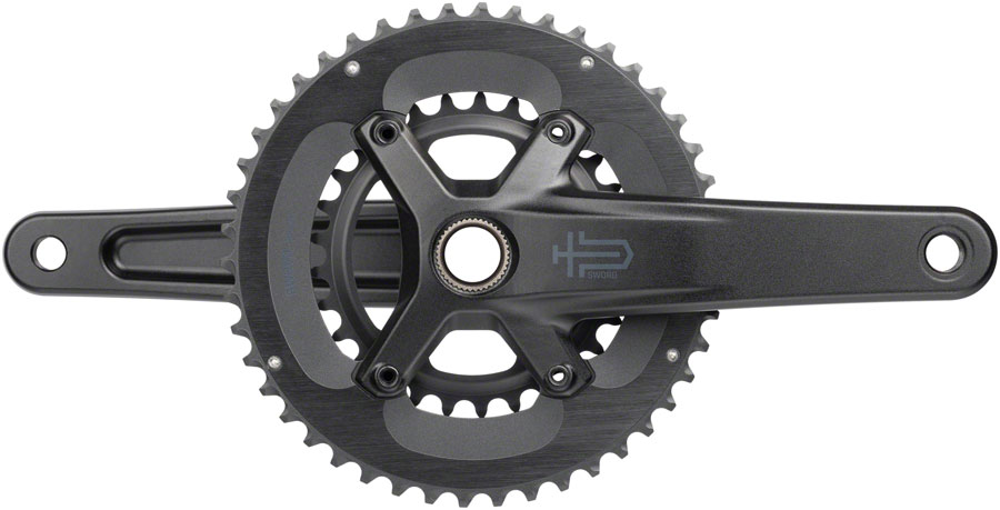 microSHIFT Sword 2x Crankset - 165mm, 10-Speed, 46/29t, 110 Asym BCD, 24mm Spindle, Black