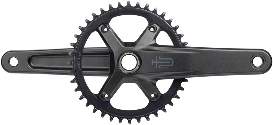 microSHIFT Sword 1x Crankset - 175mm, 10-Speed, 40t, 110 Asym BCD, 24mm Spindle, Black