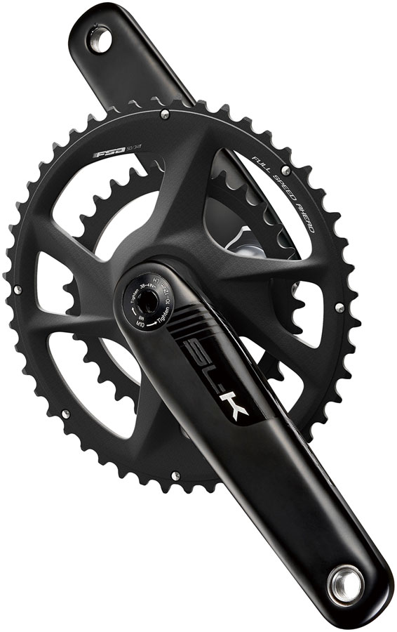 Full Speed Ahead SL-K 2x Modular Carbon Crankset - 165mm, For Shimano HG+ 12-Speed, 50/34t, DM/90 BCD, 30mm 386EVO Spindle, Black