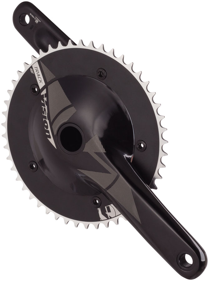 Vision NS Track Crankset, 1x 49T Chainring, 172.5mm Arm Length, 144BCD, 386EVO Spindle  Black