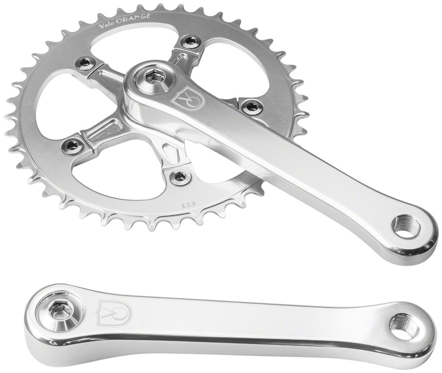 Velo Orange 1-Speed Crankset - 165mm, 42t, Square Taper JIS Spindle Interface, Polished Aluminum