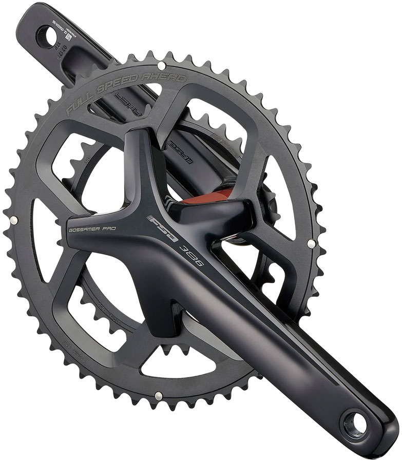 FSA Gossamer Pro Crankset, 2x 52/36T Chainrings, 175mm Arm Length, 110BCD, 386EVO Spindle  Black