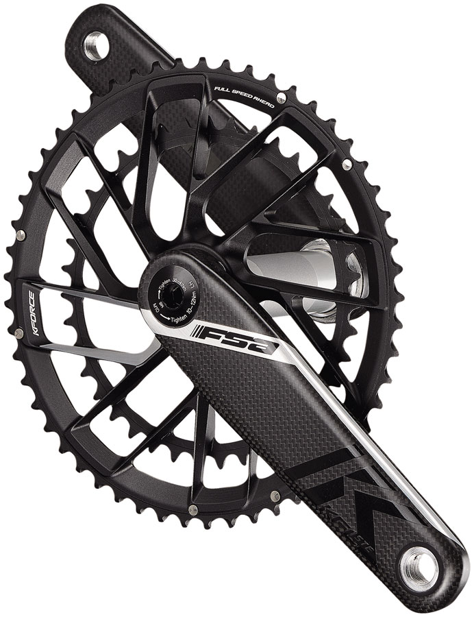 FSA K-Force Team Edition Crankset, 2x 46/33T Chainrings, 160mm Arm Length, Direct Mount Interface, 386EVO Spindle, SRAM AXS 12-Speed  Black