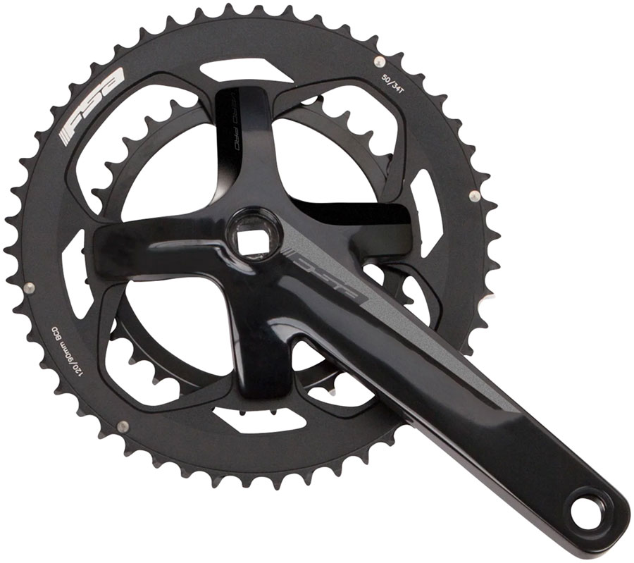 FSA Vero Pro Crankset, 2x 50/34T Chainrings, 170mm Arm Length, 120/90BCD, JIS Square Taper Interface  Black