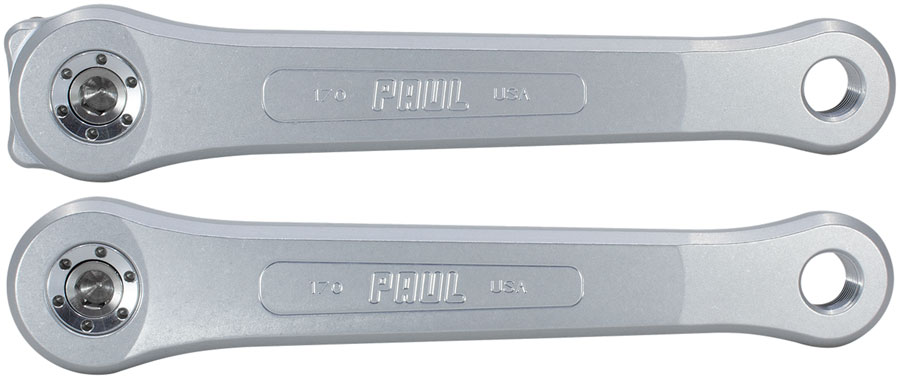 Paul Component Engineering 100% Pure Paul Crankset - 165mm, Square Taper JIS Spindle Interface, 3-Bolt Type Chainring Mount, Silver