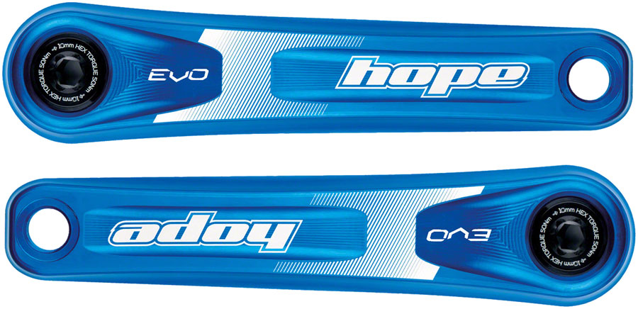 Hope Evo Crankset - 175mm, Direct Mount, 30mm Spindle, For 135/142/141/148mm Rear Spacing, Blue 