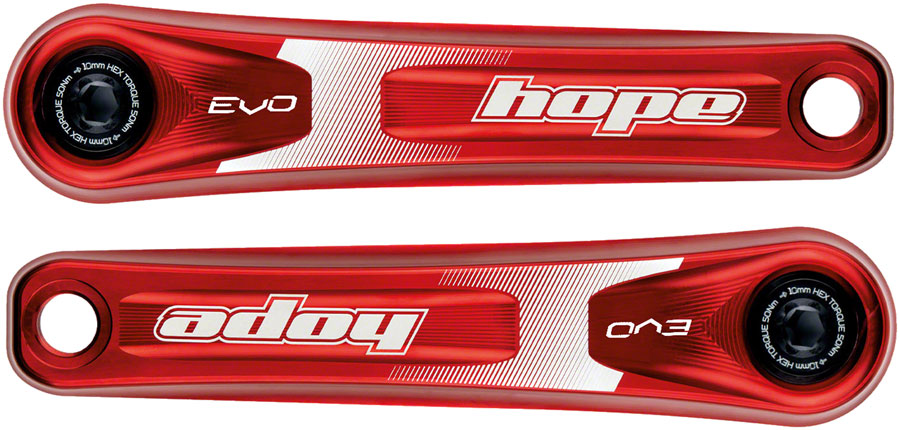 Hope Evo Crankset - 175mm, Direct Mount, 30mm Spindle, For 135/142/141/148mm Rear Spacing, Red 