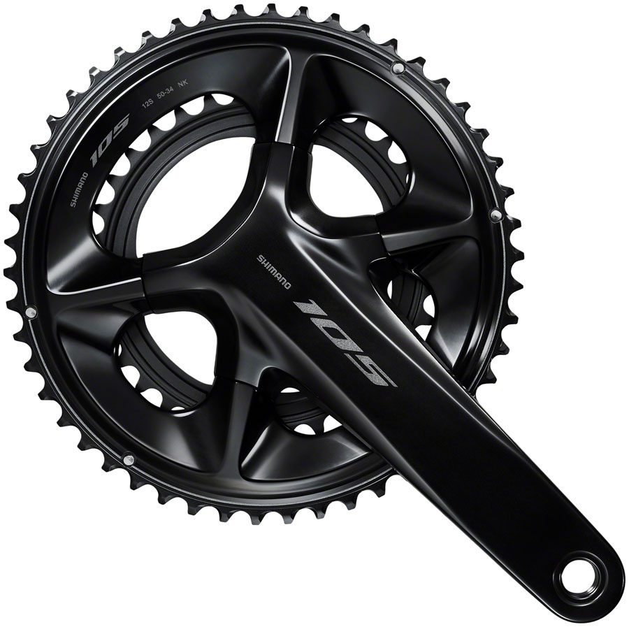 Shimano 105 FC-R7100 Crankset - 170mm, 12-Speed, 50/34t, 110 Asymmetric BCD, Hollowtech II Spindle Interface, Black